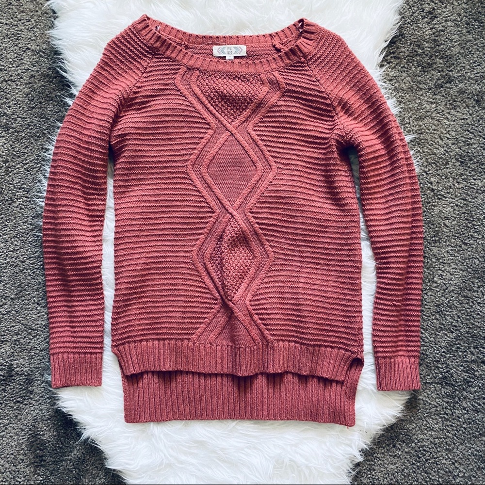 Pink Rose Knit Sweater